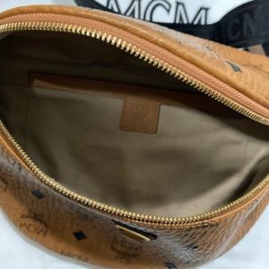 MCM Fursten Belt Bag in Visetos Medium Cognac